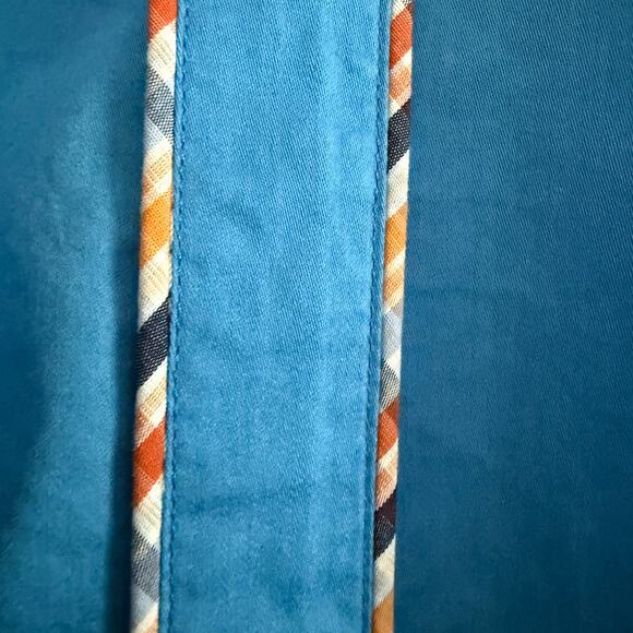 STONE ROSE Red Rivet Collection Blue Button Up Shirt Contrast Cuff | Large - Picture 7 of 8